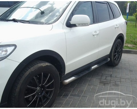 Пороги - трубы "Delux" для Santa Fe.